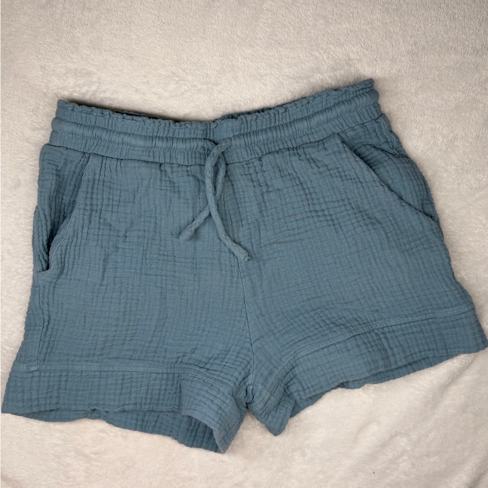 Blue Cotton Shorts